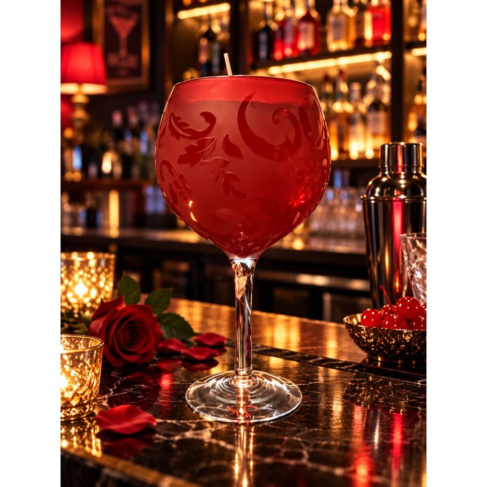 Handcrafted Blood Orange Sangria Gel Candle Cocktail Wine Glass Decor